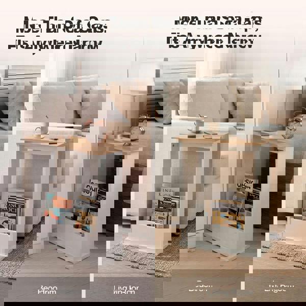 Levede Side Table Slim Storage Magazine Rack Sofa End Table Small Space Compact