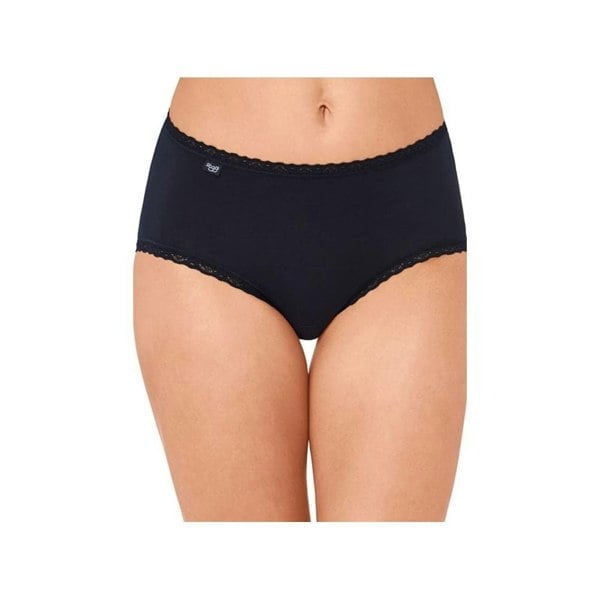 Sloggi 24/7 3-Pack Cotton Lace Midi Brief, Black