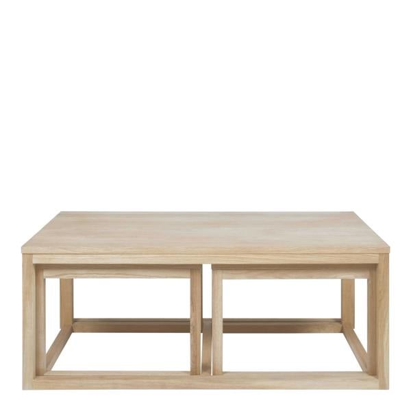 Wyld Haus Meadowbloom Set of 3 White Oak Nesting Coffee Tables