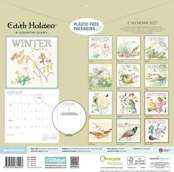 Edith Holden: A Country Diary Calendar 2027
