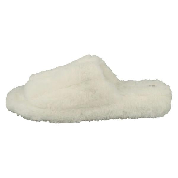 Spot On Ladies Spot On Faux Fur Stripe Detailed Sliders X2119