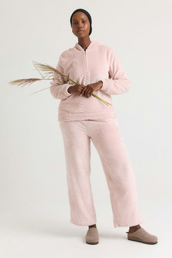 Cosy Chevron Lounge Suit in Rose - Loungewear