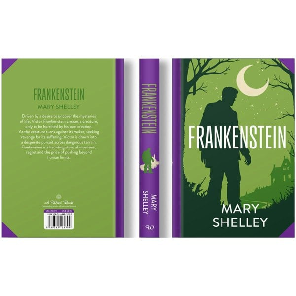 Frankenstein Book, Mary Shelley Books, Frankenstein Novel | Deluxe Hardback Sprayed Edge Edition - Collector’s Classic Gothic Novel