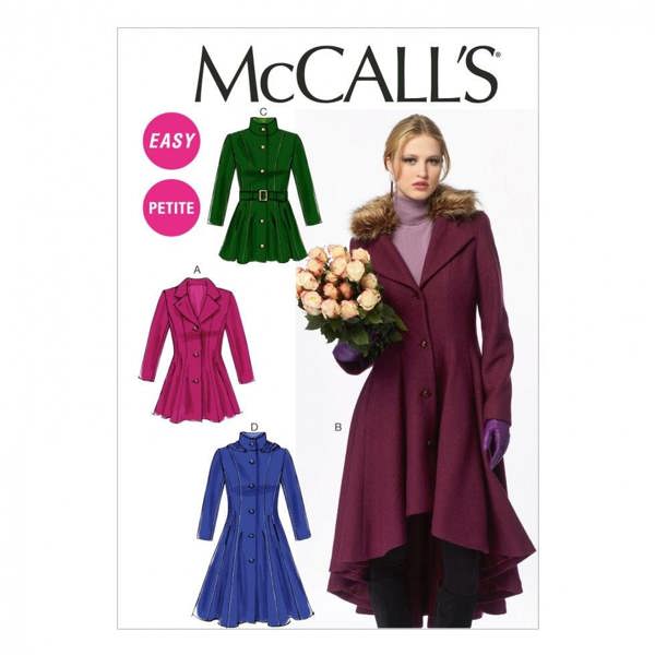 McCalls 6800 Paper Sewing Pattern – Women's Coat & Belt, Easy