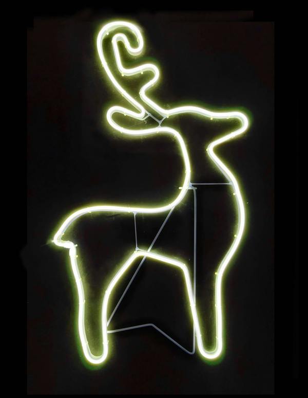 74 x 40cm to 89 x 50cm Reindeer Neon Effect Rope Light Silhouettes with 90 Warm White LEDs image 3