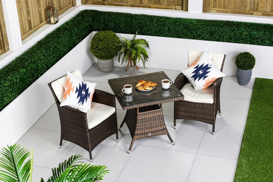 Giardino Savannah Rattan Garden Bistro Set Patio Table and Chairs Furniture