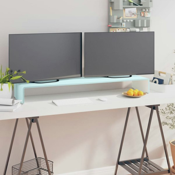 Berkfield TV Stand/Monitor Riser Glass Green 110x30x13 cm