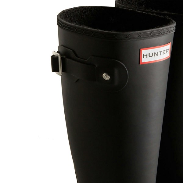 Hunter Womens Hunter Original Tall Insulated Shearling Lined Winter Wellington Boots Black