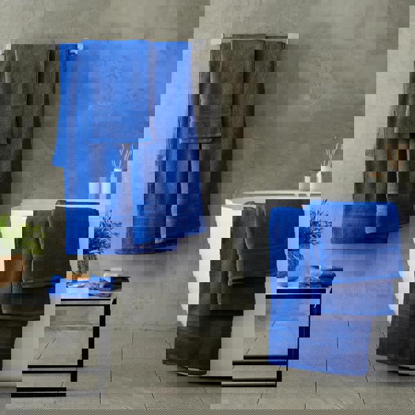 Catherine Lansfield Zero Twist Cotton Bath Sheet Pair Cobalt Blue