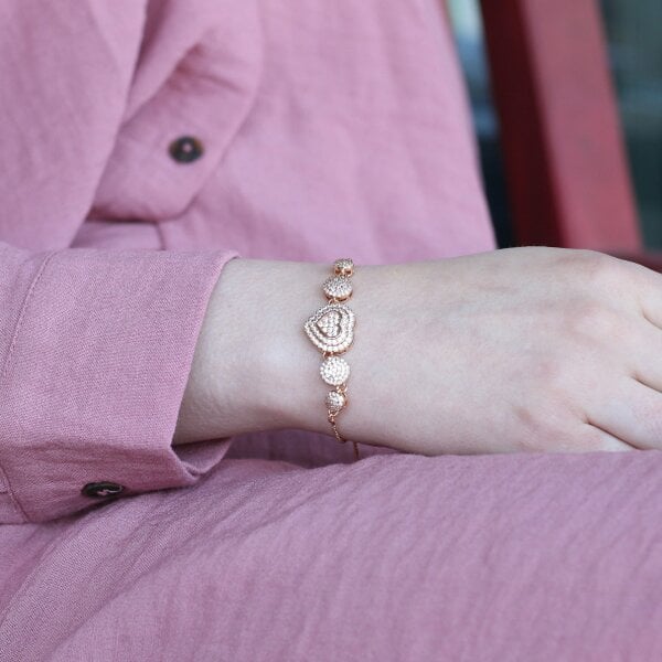 The Colourful Aura Adjustable Heart Love Rose Fold bracelet
