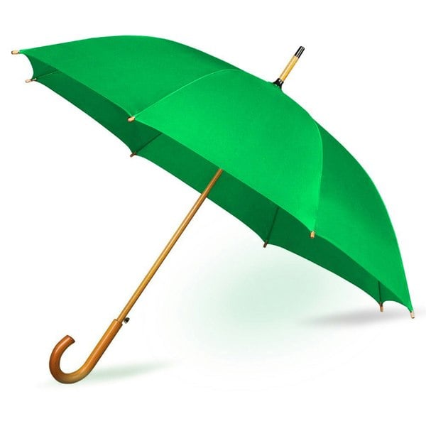 Impliva Wood Stick Walking Umbrella - Green