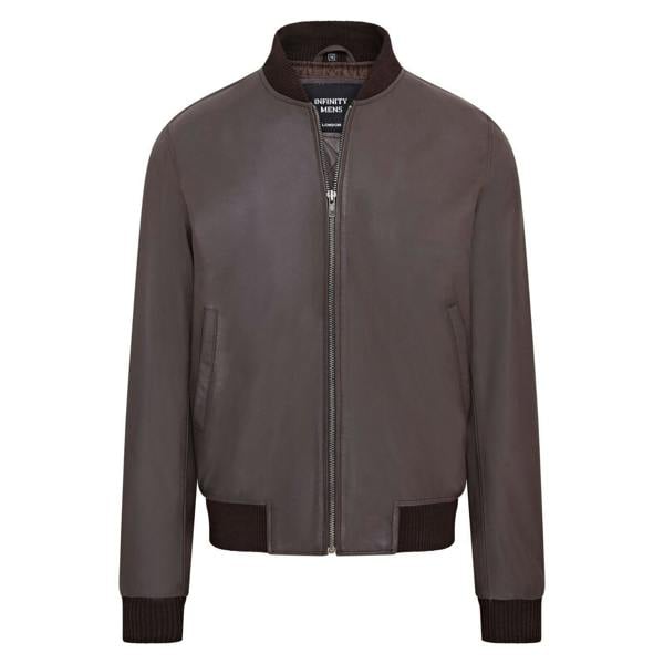 Infinity Leather Mens Soft Leather MA-1 Varsity Bomber Jacket
