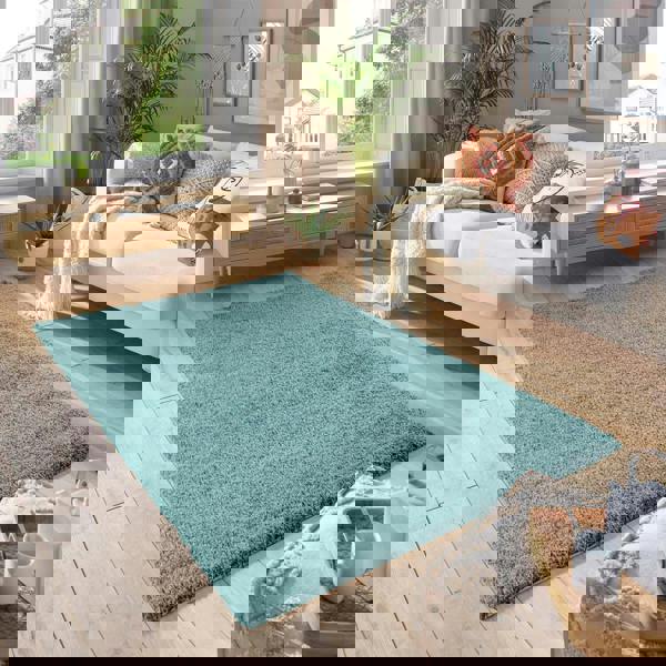 Smart Living Shaggy Rug - Duck Egg