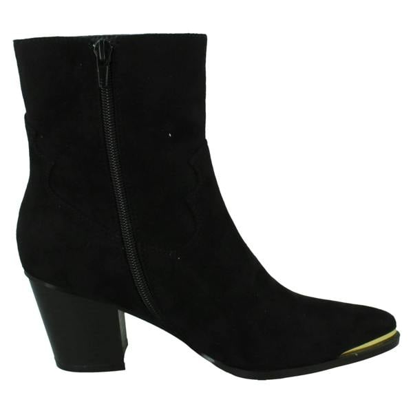Spot On Ladies Spot On Mid Cuban Heel Cowboy Ankle Boots F51228