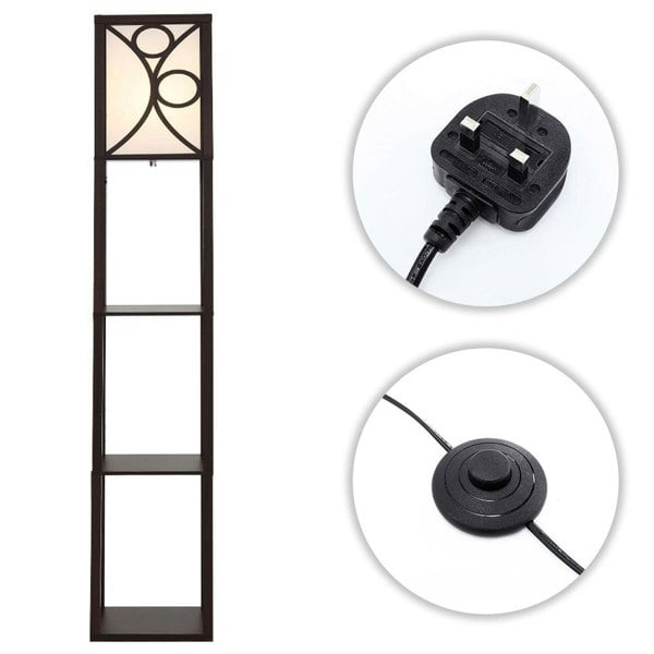 Modern Floor Lamp with 3 Wood Shelves Floorlamp Living and Home