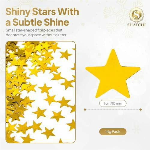 Gold Star Confetti Table Scatter, Metallic Gold Party Decoration for Celebrations and Events image 1
