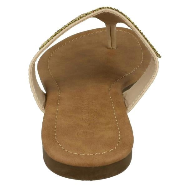 Savannah Ladies Savannah Flat Diamante Toe Post Sandals