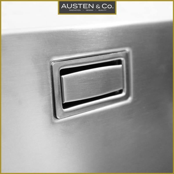 Austen & Co. Como Stainless Steel Extra Large Inset & Undermount 1.5 Bowl Kitchen Sink - Right Hand Main Bowl