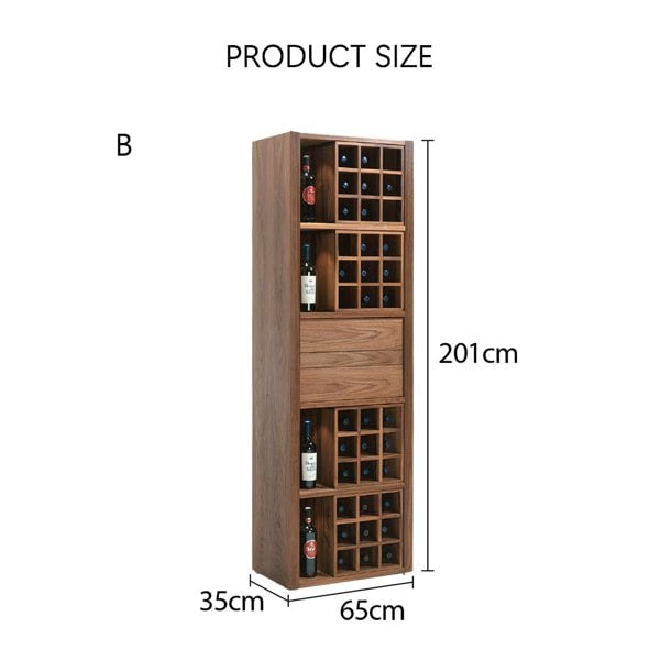 Grace Wine Cabinet, Solid Wood with mains led under cabinet lighting