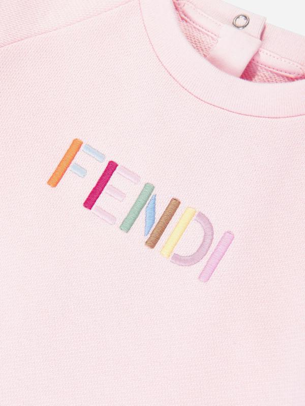 Fendi Kids Fendi Baby Girls Logo Sweater Dress in Pink
