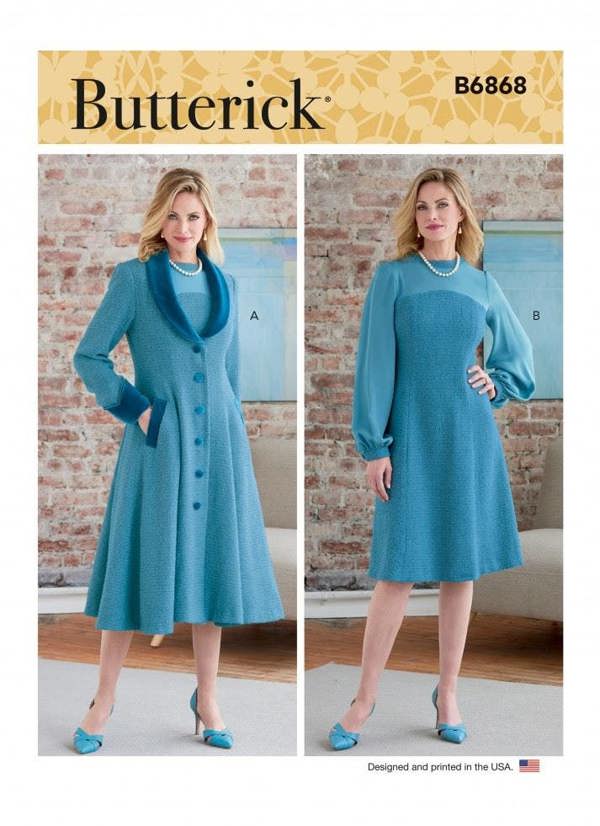 Butterick Sewing Pattern 6868, Coats, Dresses for Women, RR (18W-20W-22W-24W) - Intermediate
