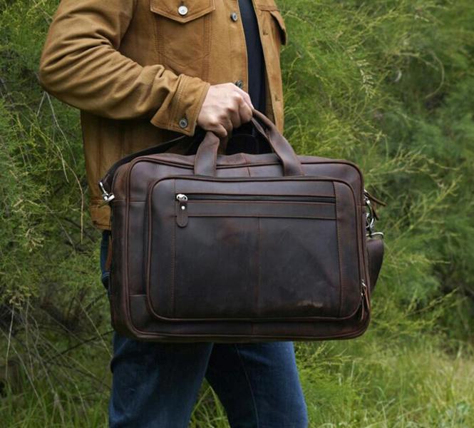 Touri Genuine Leather Briefcase With Luggage Strap (Copy)