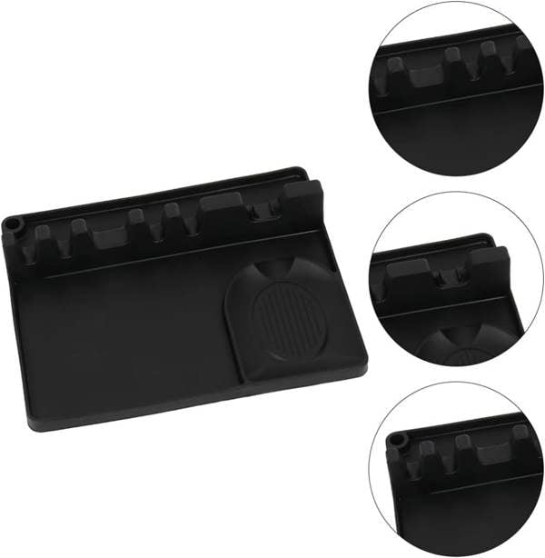 Anygleam Spoon Rest Black Large Kitchen Pan Pot Cover Lid Rack Stand Organizer Fork Spatula Rack Holder Stand Tableware Storage Rack Holder