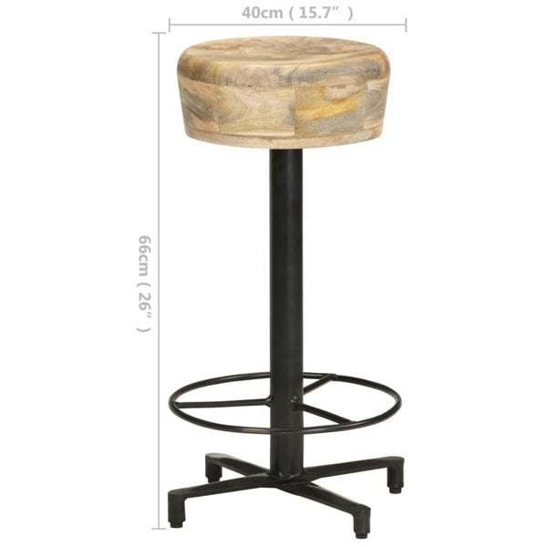 Berkfield Bar Stools 2 pcs 66 cm Solid Mango Wood
