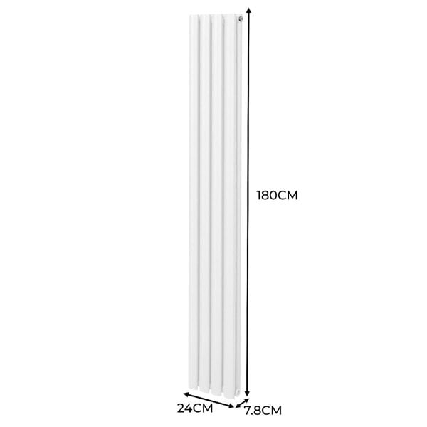 Monstershop Oval Column Radiator – 1800mm x 240mm – White