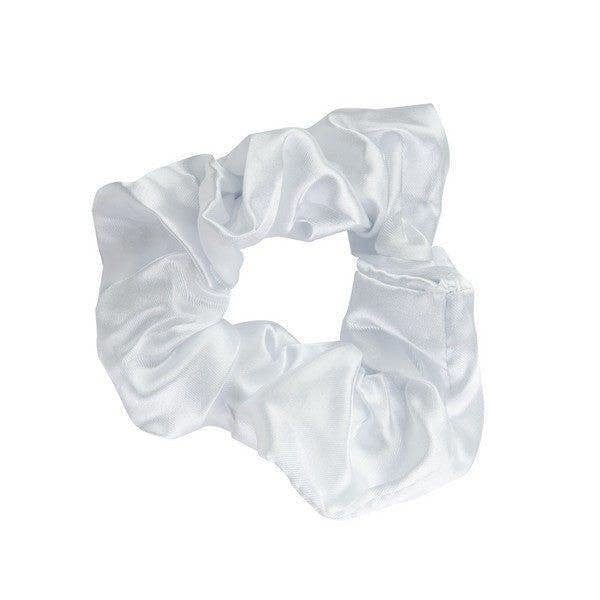 Brushworks Pink & White Satin Scrunchies (Pack of 4)