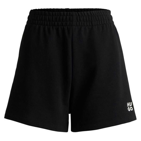 Hugo Womens/Ladies Cotton Elasticated Waist Sweat Shorts - Black - 