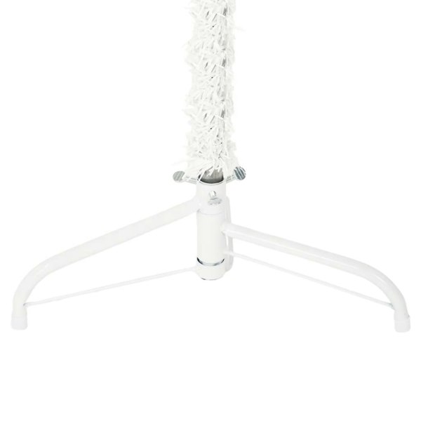Berkfield Slim Artificial Half Christmas Tree with Stand White 240 cm