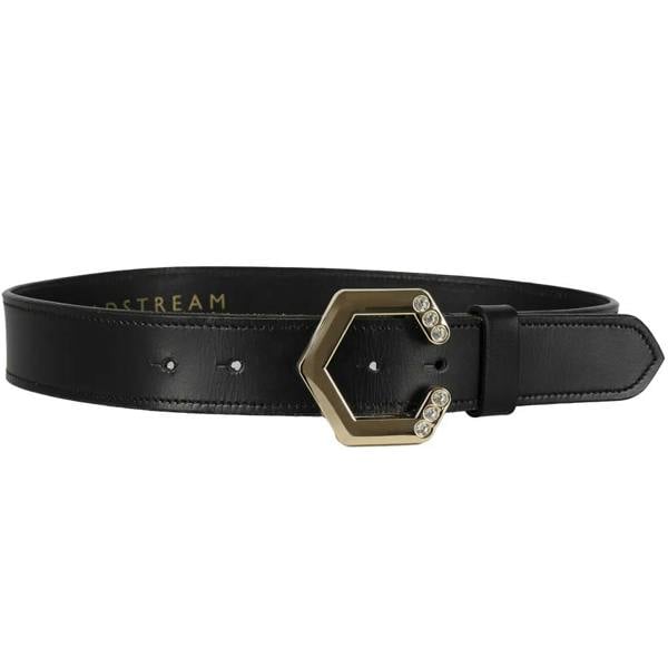Coldstream Hutton Diamante Leather Waist Belt - Black/Gold - 