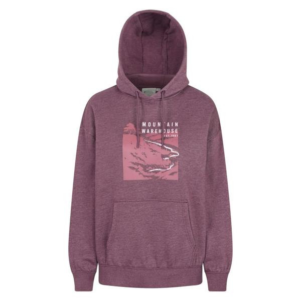 Mountain Warehouse Womens/Ladies Winding Trek Relaxed Fit Hoodie - Burgundy - 