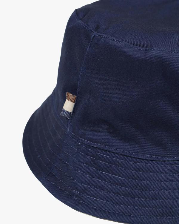 Aquascutum Mens Reversible Cotton Bucket Hat - Club Check 28