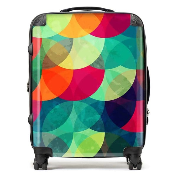 Warren Reed Colourful Grunge Circle Pattern Suitcase