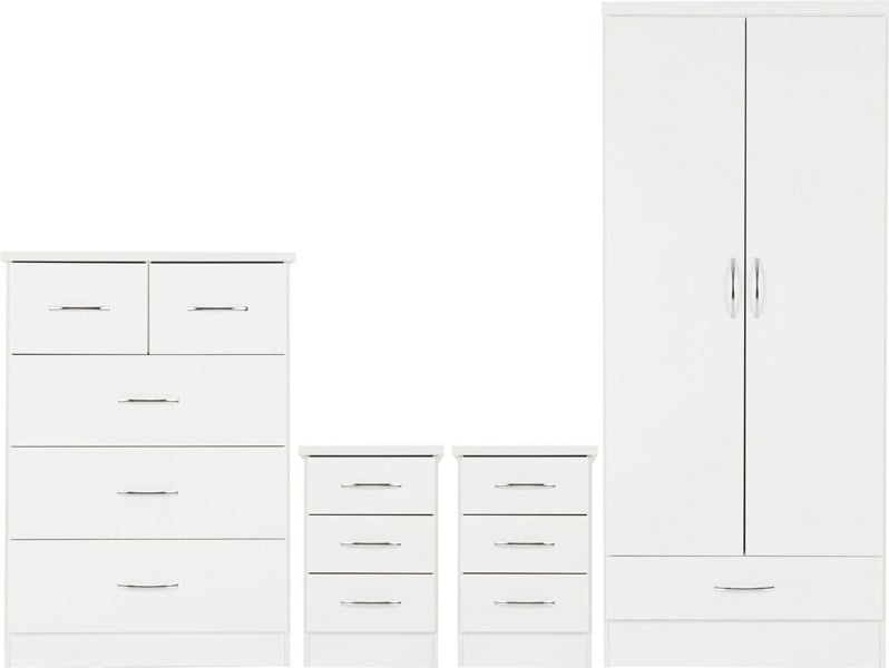 Seconique Nevada Nevada 2 Door 1 Drawer Wardrobe Bedroom Set