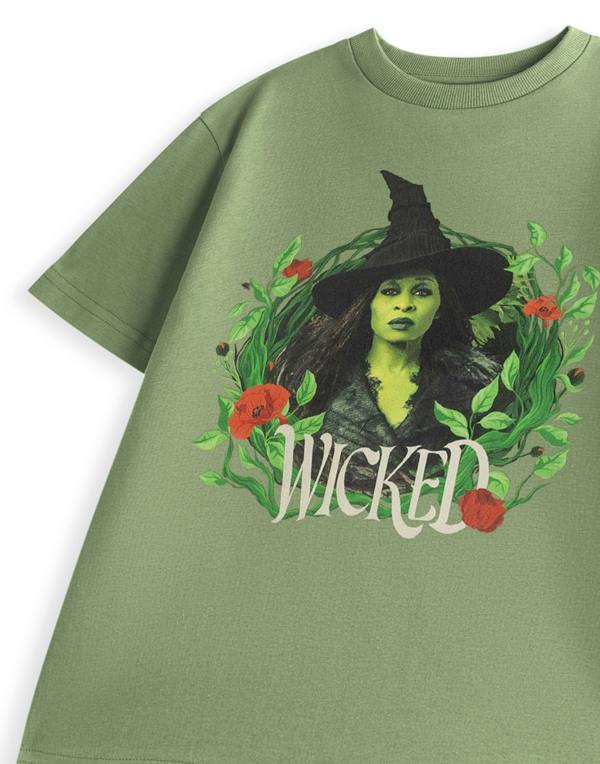 Wicked Unisex Green Elphaba Poppies Short Sleeved T-Shirt