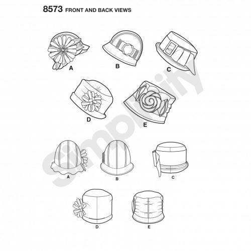 Simplicity Sewing Pattern 8573, Headwear for Women, A (S-M-L) - Intermediate