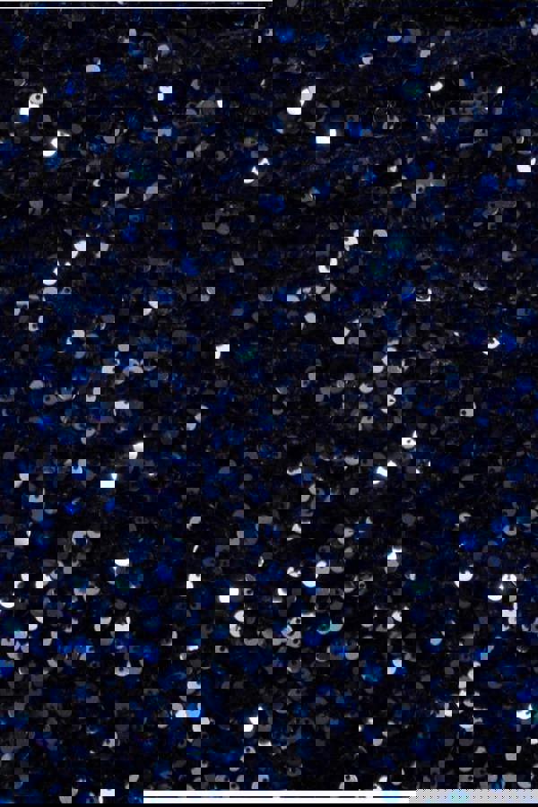 Multi Sequin & Velvet Bardot Midi Dress - Navy Blue DR3550