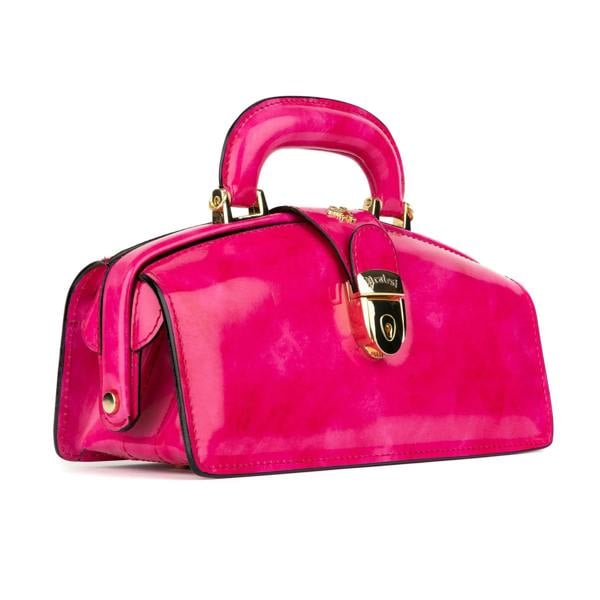 Embassy London Gazelle - Pink - Top handle bag with key lock in pink smooth genuine leather