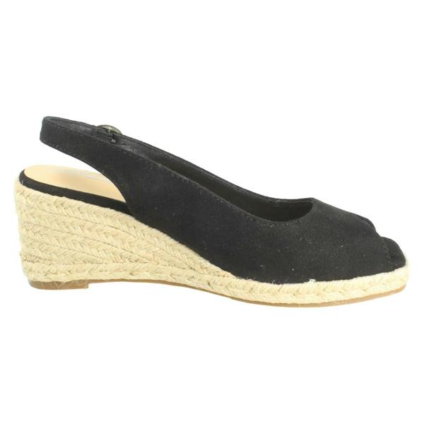Anne Michelle Ladies Anne Michelle Microfibre Wedge Heel Squared Toe Sandals F2306