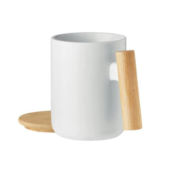 MidOcean Majest Porcelain 380ml Mug With Lid - White - 