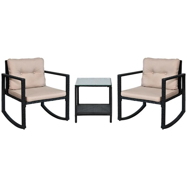 Rattan Rocking Chair Set