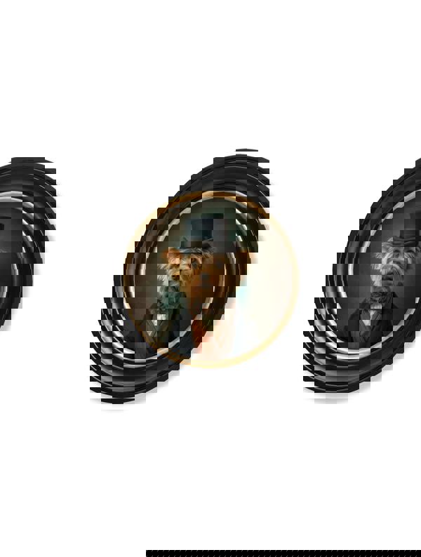 Exceptional Art Lord Barkley of York - Gentleman Yorkshire Terrier Oxford round frame