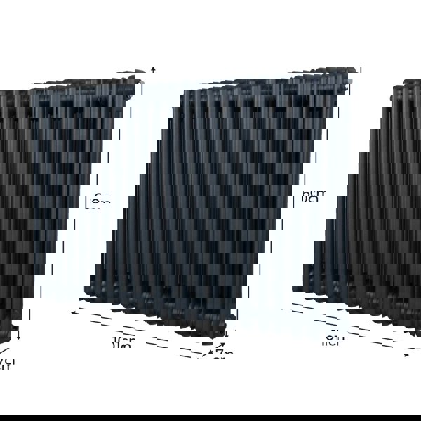 Monstershop Traditional 2 Column Radiator - 600 x 1012mm - Anthracite Grey