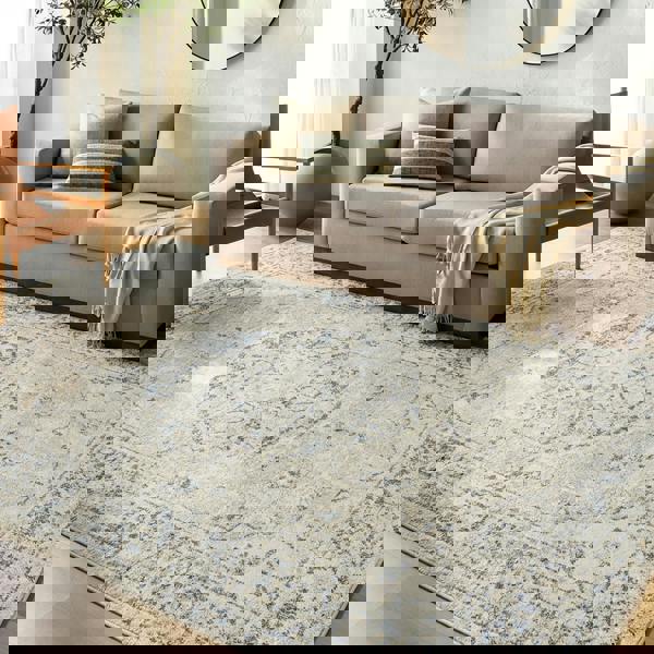 Livabliss Lillian-Washable Grey Blue Traditional Vintage Boho Rug