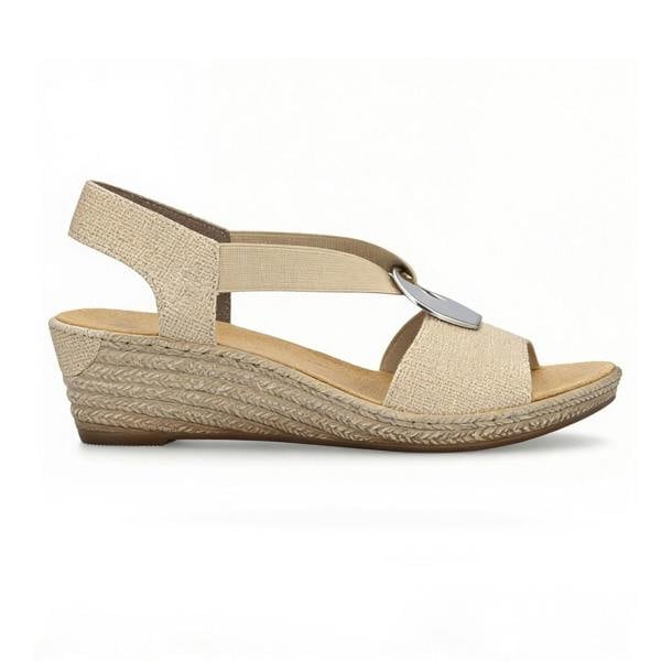 Rieker Rieker 624H6-93 Womens Slingback Sandals Beige Floral