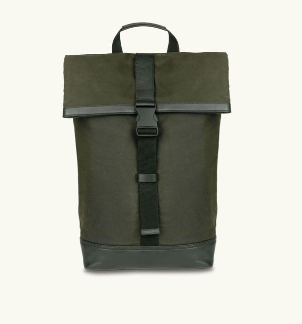 Apatchy London The Cavendish Waxed Canvas & Leather Backpack