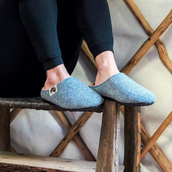 Gumbies Outback Women's Slippers - Grey & Curry